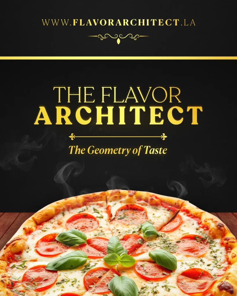The Flavor Architect — pizza brand poster